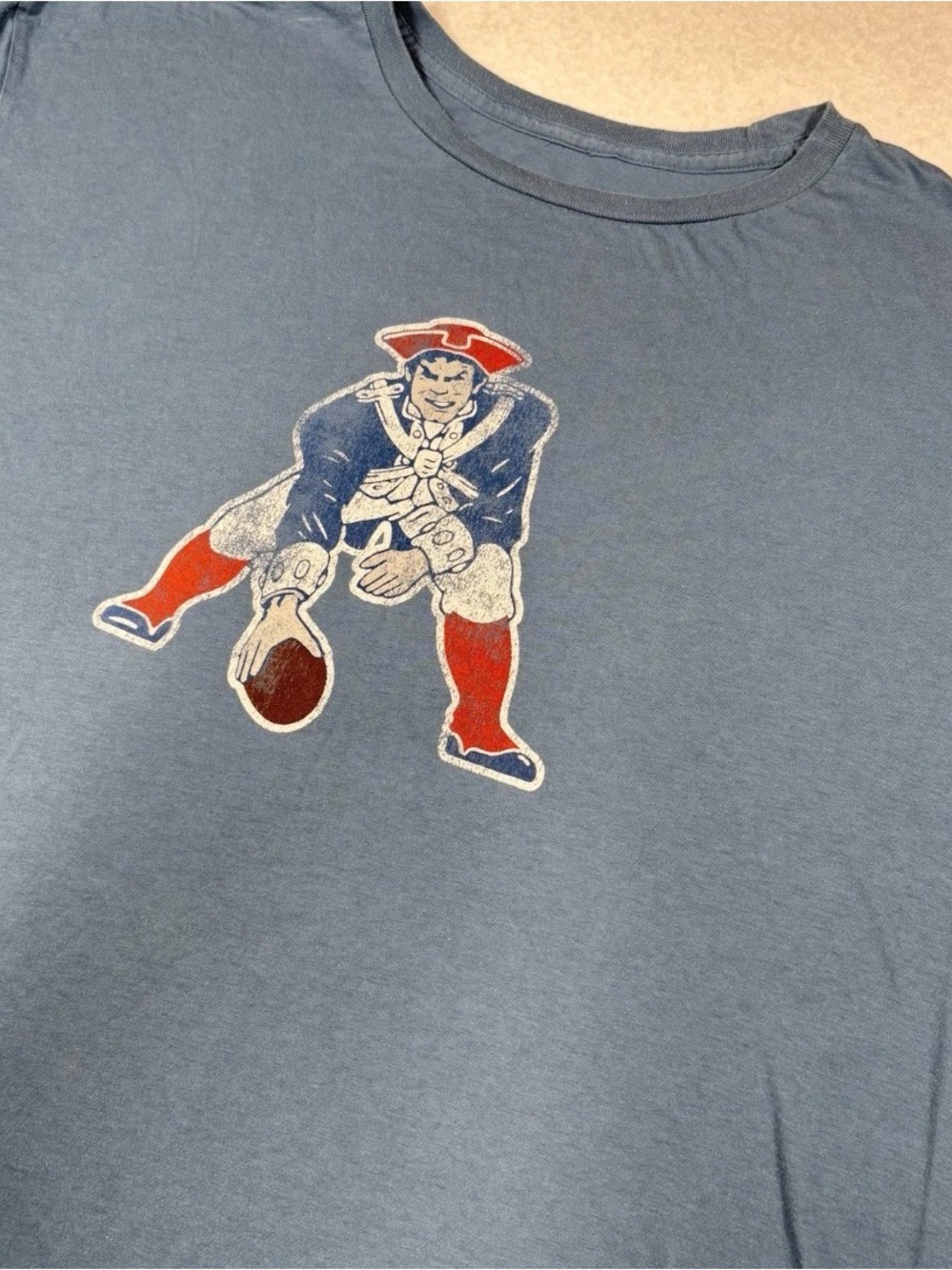 Reebok Men's Slate Blue Short-Sleeve Tee with Red & White Patriot Graphic